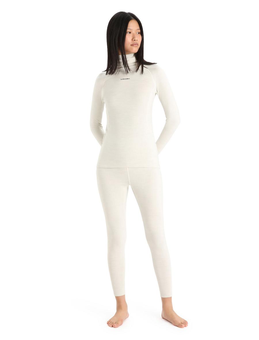 Base Layers Icebreaker MerinoFine™ Long Sleeve Roll Neck Femme Blanche | FR 1895ZUTG